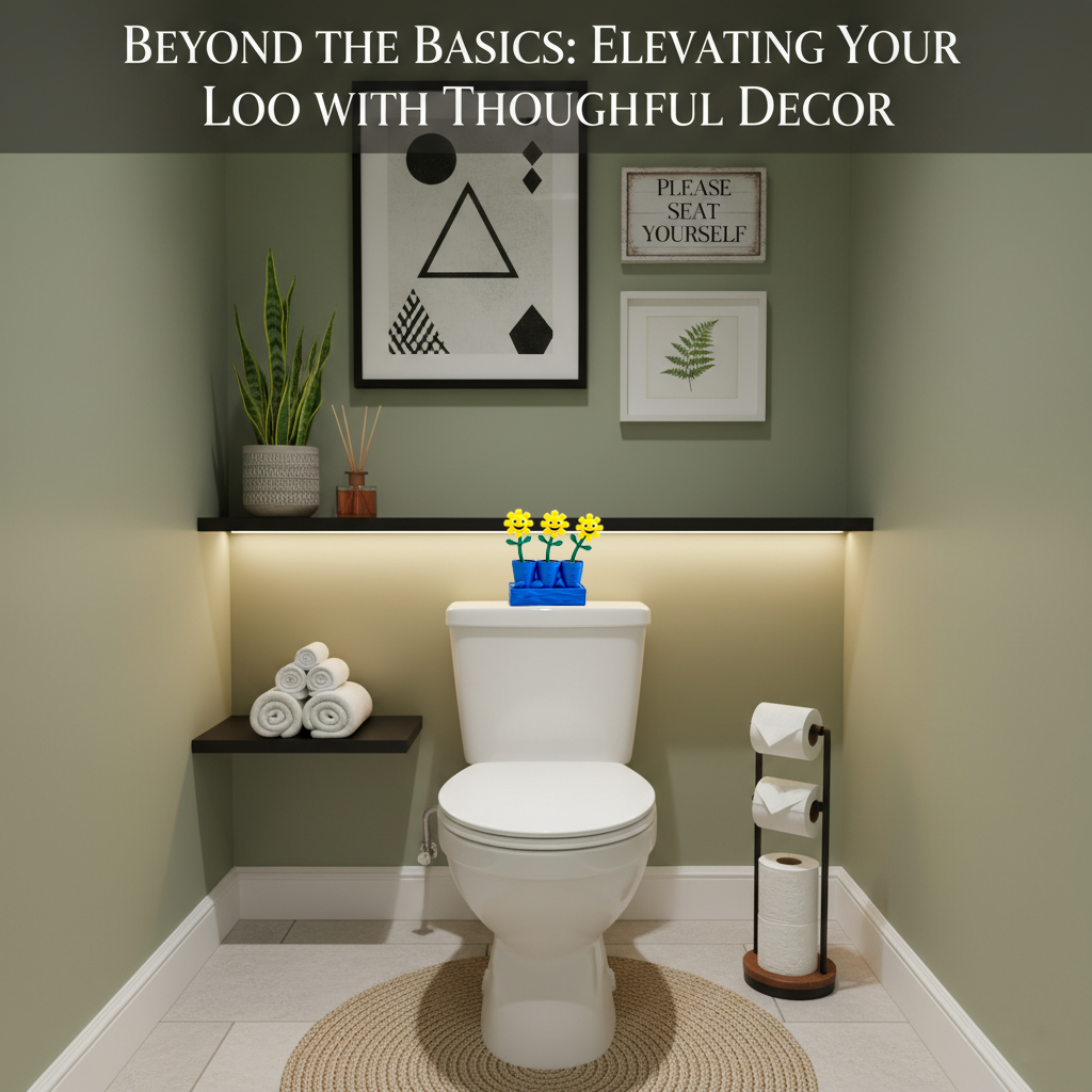 Beyond The Basics Blue Flowers Bathroom Decorated