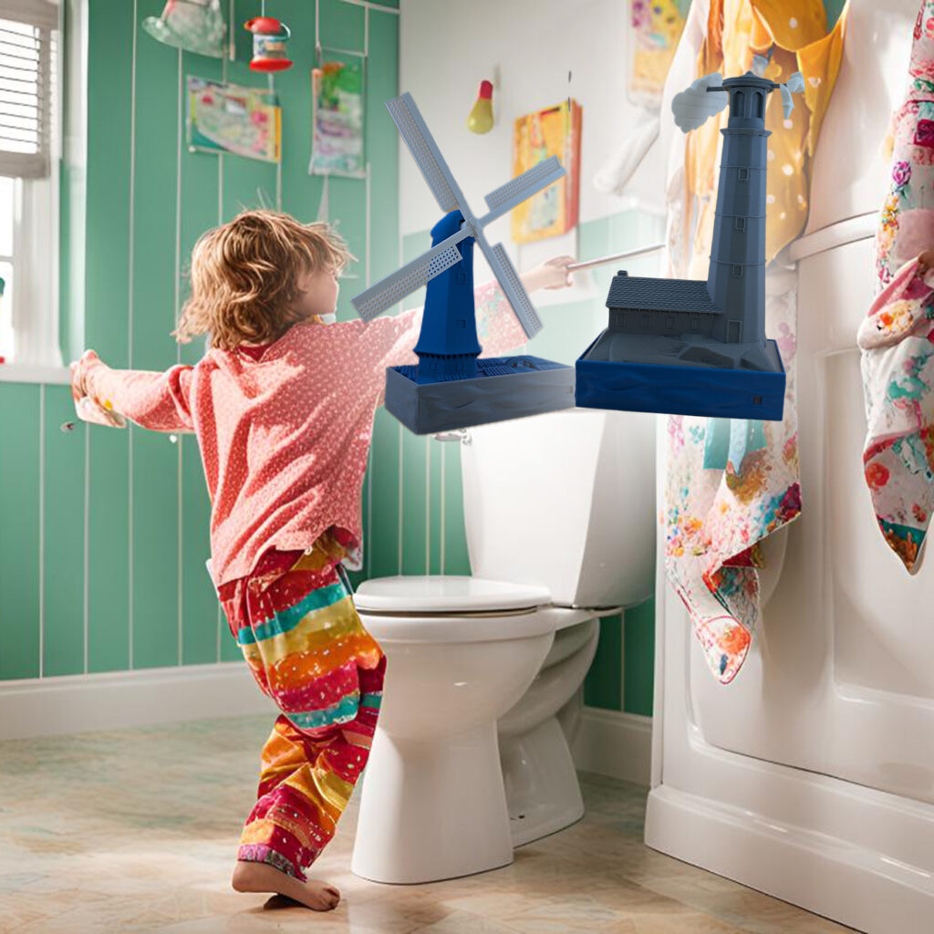 Eclectic Expressionist Windmill and Lighthouse