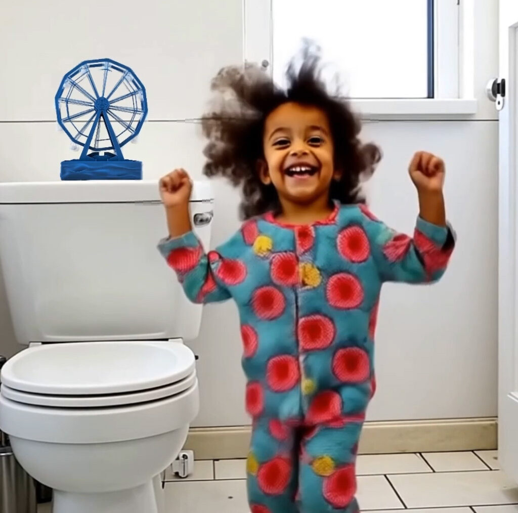 Happy Dance Girl with Ferris Wheel