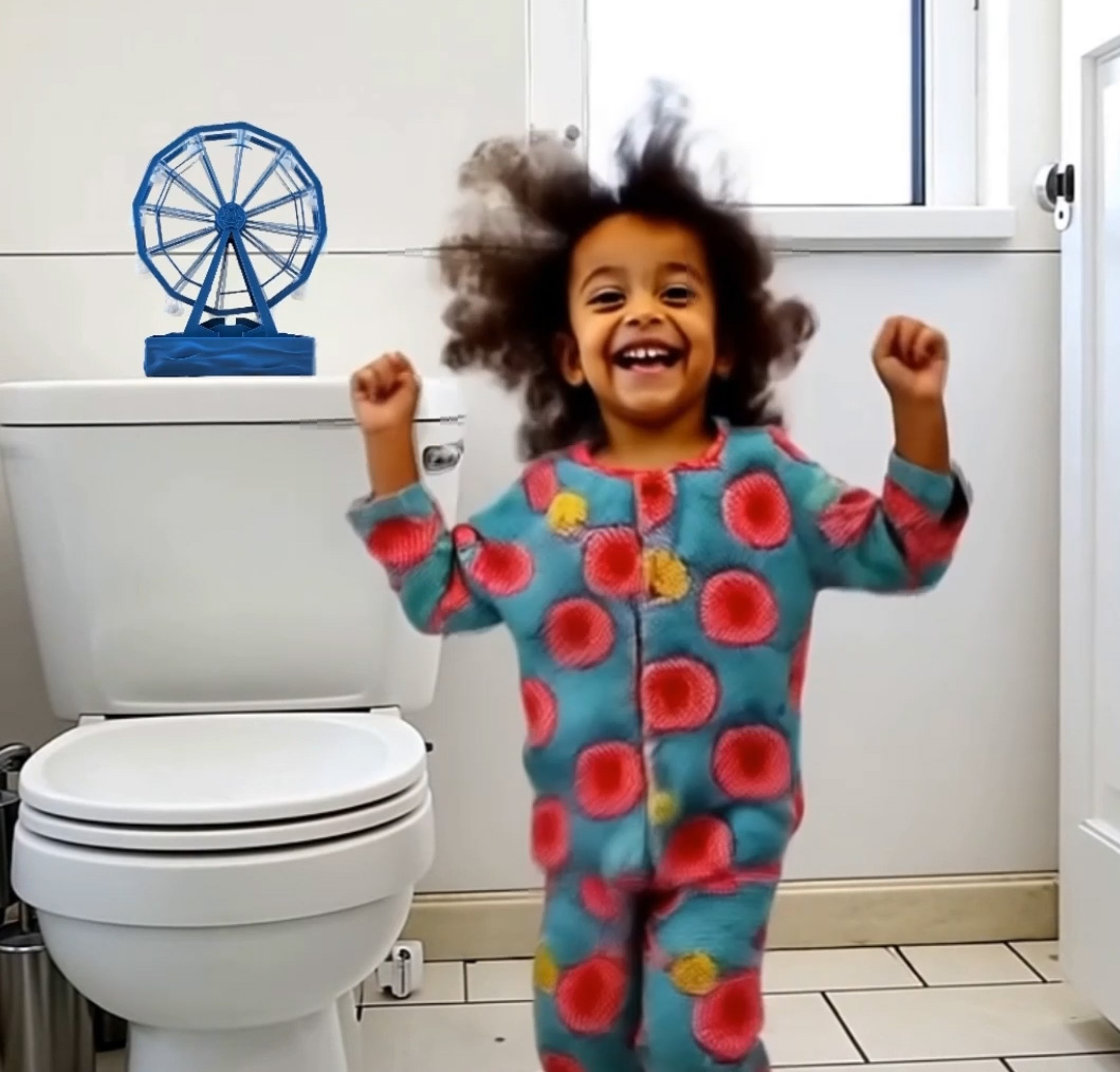 Happy Dance Girl with Ferris Wheel